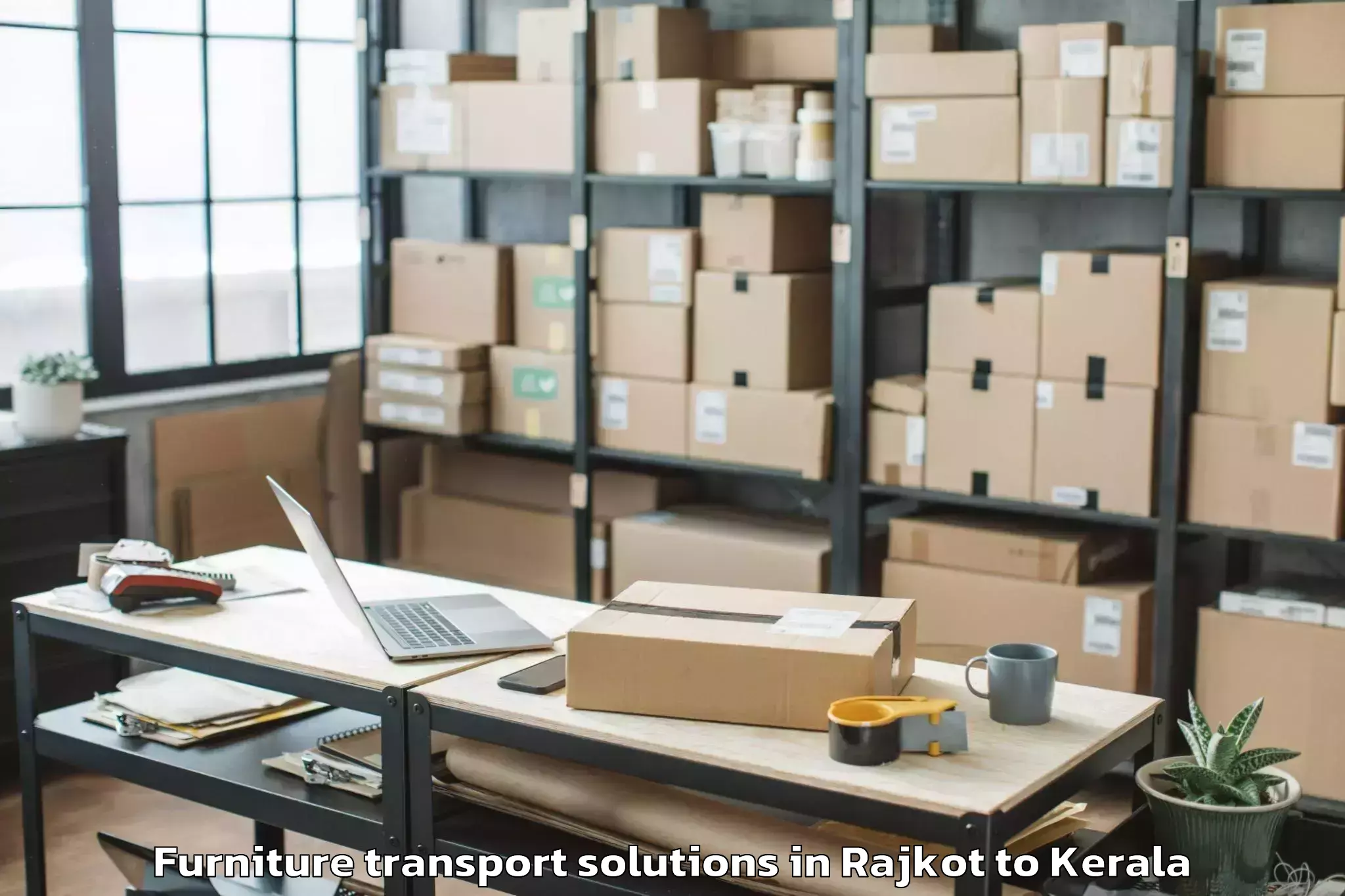 Affordable Rajkot to Angamaly Furniture Transport Solutions